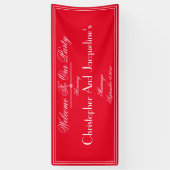 Banderoles Fête de mariage moderne Script Romantique Red Welc (Vertical)