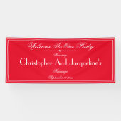 Banderoles Fête de mariage moderne Script Romantique Red Welc (Horizontal)