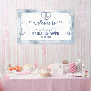 Banderoles Fête de mariage nautique Bienvenue à l'ancre aquar