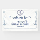 Banderoles Fête de Mariage Nautique Bienvenue Ancre (Horizontal)