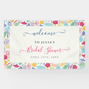 Banderoles Fête de mariage Navy Blue Pink Wild Rainforest