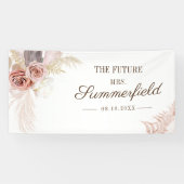 Banderoles Fête de mariage Pampas Herbe Terre Cuite (Horizontal)