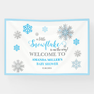 Banderoles Fête de naissance bébé flocon de neige scintillant