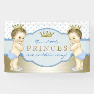Banderoles Fête de naissance de jumeaux princes garçons