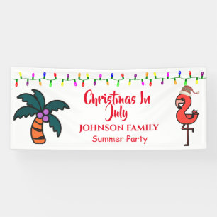 Banderoles Fête de Noël en Juillet Flamingo d'été