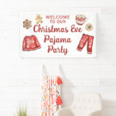 Banderoles Fête de Noël en pyjama avec des biscuits et du cho (En situation)