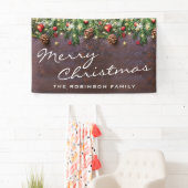 Banderoles Fête de Noël rustique (En situation)