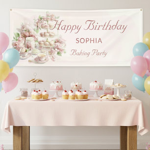 Banderoles Fête de pâtisserie pour filles Joyeux anniversaire