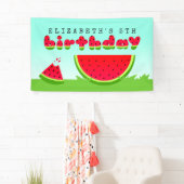 Banderoles Fête de pique-nique d'anniversaire de la pastèque (En situation)