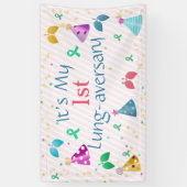 Banderoles Fête de poussette rose sur mesure (Vertical)