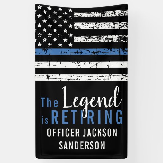 Banderoles Fête de retraite de la police Agent des forces de  (Vertical)