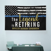 Banderoles Fête de retraite de police Ligne bleue de l'applic (Salon professionnel)