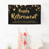 Banderoles Fête de retraite d'entreprise Étoiles noires et do (En situation)