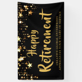 Banderoles Fête de retraite d'entreprise Étoiles noires et do (Vertical)