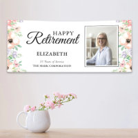 Fête de retraite Photo Élégante Florale Pastel
