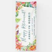 Banderoles Fête de retraite sur mesure Tropical Floral Modern (Vertical)