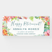 Banderoles Fête de retraite sur mesure Tropical Floral Modern (Horizontal)