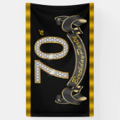 Banderoles Fête des 70 ans Black Gold (Vertical)
