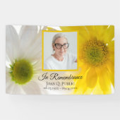 Banderoles Fête des funérailles blanches jaunes (Horizontal)