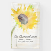 Banderoles Fête des funérailles de tournesol jaune (Verticale)
