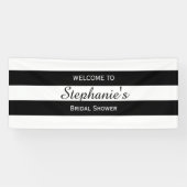 Banderoles Fête des mariées à rayures noir et blanc (Horizontal)