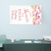 Banderoles Fête des mariées | Aquarelle Peonies roses (Salon professionnel)