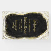 Banderoles Fête des mariées Black White & Gold (Horizontal)