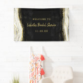 Banderoles Fête des mariées Black White & Gold (En situation)