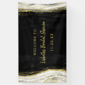 Banderoles Fête des mariées Black White & Gold (Vertical)