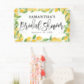 Banderoles Fête des mariées d'aquarelle Citrus citron (En situation)