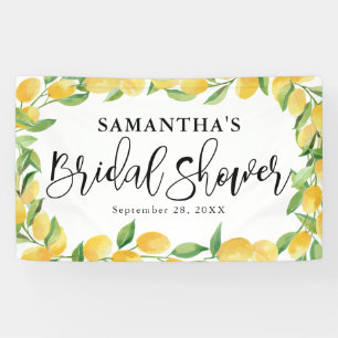 Banderoles Fête des mariées d'aquarelle Citrus citron