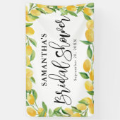 Banderoles Fête des mariées d'aquarelle Citrus citron (Vertical)