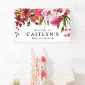 Banderoles Fête des mariées d'aquarelle rose rouge florale Bi (En situation)