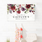 Banderoles Fête des mariées d'aquarelle rouge violet (En situation)