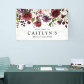 Banderoles Fête des mariées d'aquarelle rouge violet (Salon professionnel)