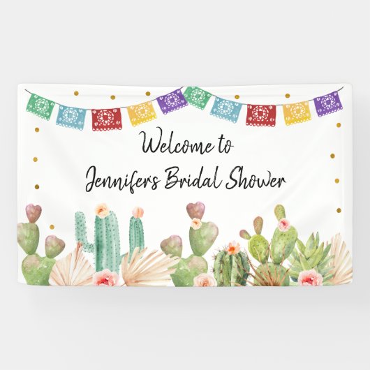 Banderoles Fête des mariées de Fiesta Cactus Boho (Horizontal)