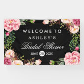 Banderoles Fête des mariées de Mariage Rose romantique (Horizontal)