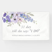 Banderoles Fête des mariées de script chic violet (Horizontal)