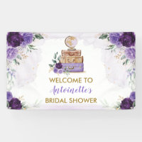 Fête des mariées de voyage Purple Gold Flower Welc