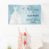 Banderoles Fête des mariées en Bleu Bébé (En situation)