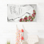 Banderoles Fête des mariées en Parties scintillant blanche (En situation)