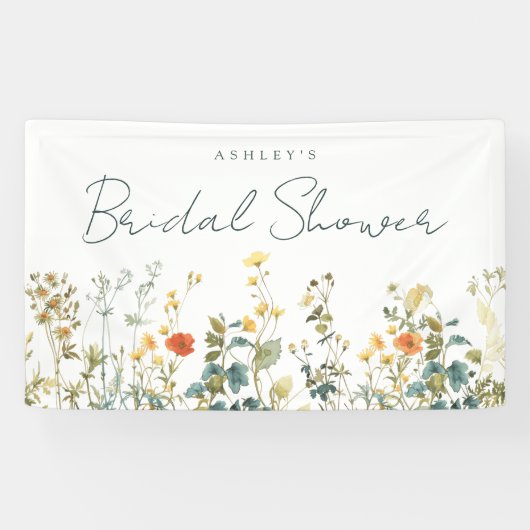 Banderoles Fête des mariées fleur sauvage (Horizontal)