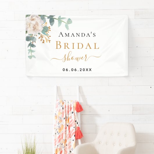 Banderoles Fête des mariées fleurie eucalyptus verdure élégan (En situation)