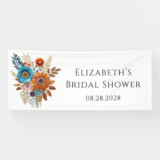 Banderoles Fête des mariées Fleurs séquencées d'automne (Horizontal)