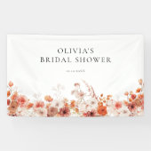 Banderoles Fête des mariées florale automne (Horizontal)