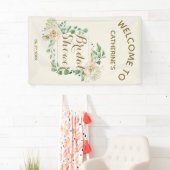 Banderoles Fête des mariées florale classique et élégante (En situation)