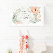 Banderoles Fête des mariées florale de Pêche molle (En situation)