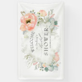 Banderoles Fête des mariées florale de Pêche molle (Vertical)