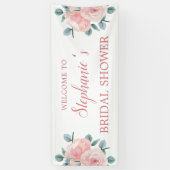 Banderoles Fête des mariées florale Dusty Rose Eucalyptus (Vertical)