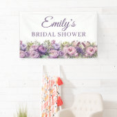 Banderoles Fête des mariées florale rose pourpre (En situation)